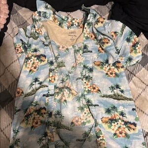 Champs Tropical Print button down